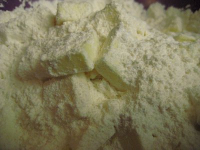 Sifted dry ingredients and butter